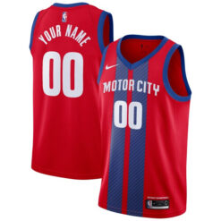 Custom Detroit Pistons Red 2019/20 City Edition Jersey - All Stitched