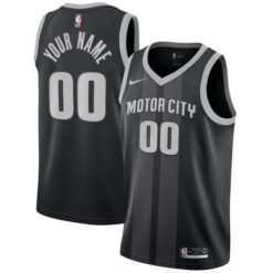 Custom Detroit Pistons Black City Edition Jersey - All Stitched