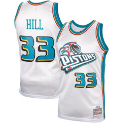 Grant Hill Detroit Pistons White 1998/99 Hardwood Classics Jersey - All Stitched