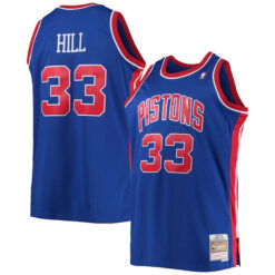 Grant Hill Detroit Pistons Royal Blue 1995/96 Hardwood Classics Jersey - All Stitched