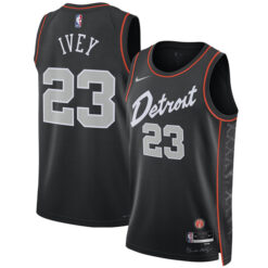 Jaden Ivey Detroit Pistons Black 2023/24 City Edition Jersey - All Stitched