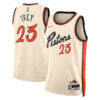 Jaden Ivey Detroit Pistons Cream 2024/25 City Edition Jersey - All Stitched