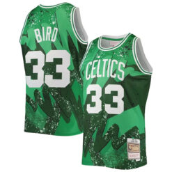 Larry Bird Boston Celtics Green Hyper Hoops 1985/86 Hardwood Classics Jersey - All Stitched