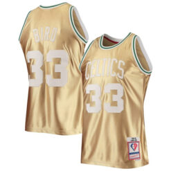 Larry Bird Boston Celtics Gold 75th Anniversary 1985/86 Hardwood Classics Jersey - All Stitched