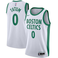 Jayson Tatum Boston Celtics White 2020/21 City Edition Jersey - All Stitched