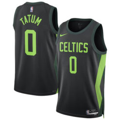 Jayson Tatum Boston Celtics Black 2024/25 City Edition Jersey - All Stitched