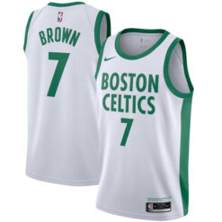 Jaylen Brown Boston Celtics White 2020/21 City Edition Jersey - All Stitched