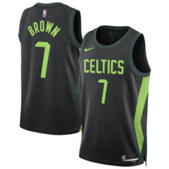 Jaylen Brown Boston Celtics Black 2024/25 City Edition Jersey - All Stitched