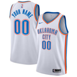 Custom Oklahoma City Thunder White Association Edition Jersey - All Stitched