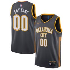 Custom Oklahoma City Thunder Charcoal 2019/20 City Edition Jersey - All Stitched