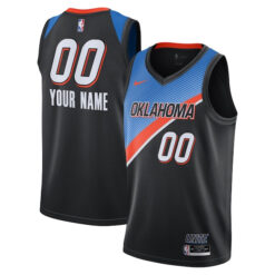 Custom Oklahoma City Thunder Black 2020/21 City Edition Jersey - All Stitched