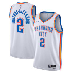 Shai Gilgeous-Alexander Oklahoma City Thunder White Association Edition Jersey - All Stitched