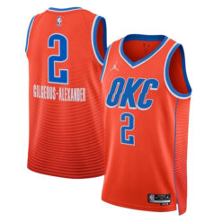Shai Gilgeous-Alexander Oklahoma City Thunder Orange Statement Edition Jersey - All Stitched