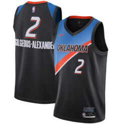 Shai Gilgeous-AlexanderOklahoma City Thunder Black 2020/21 City Edition Jersey - All Stitched