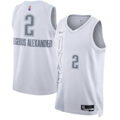 Shai Gilgeous-AlexanderOklahoma City Thunder White 2021/22 City Edition Jersey - All Stitched