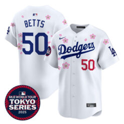 Mookie Betts Los Angeles Dodgers White Tokyo Series Jersey - All Stitched