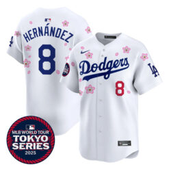 Kike Hernandez Los Angeles Dodgers White Tokyo Series Jersey - All Stitched