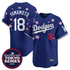 Yoshinobu Yamamoto Los Angeles Dodgers Royal Blue Tokyo Series Jersey - All Stitched