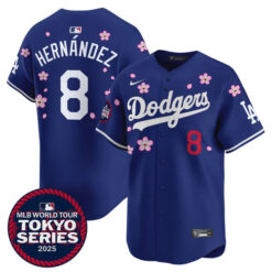Kike Hernandez Los Angeles Dodgers Royal Blue Tokyo Series Jersey - All Stitched