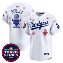 Vin Scully Micro Los Angeles Dodgers White Tokyo Series Jersey - All Stitched