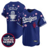 Vin Scully Micro Los Angeles Dodgers Royal Blue Tokyo Series Jersey - All Stitched