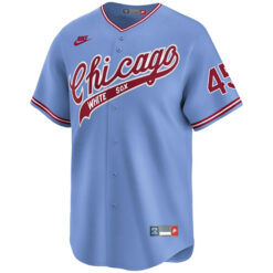 Alternative view of Michael Jordan Chicago White Sox Blue 1972 Throwback Jersey - All Stitched