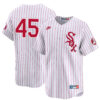 Michael Jordan Chicago White Sox Red Pinstripe Throwback Jersey - All Stitched