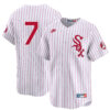 Tim Anderson Chicago White Sox Red Pinstripe Throwback Jersey - All Stitched