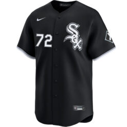 Alternative view of Carlton Fisk Chicago White Sox Black Alternate Jersey - All Stitched