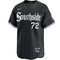 Alternative view of Carlton Fisk Chicago White Sox Black City Connect Jersey - All Stitched