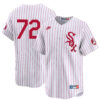 Carlton Fisk Chicago White Sox Red Pinstripe Throwback Jersey - All Stitched