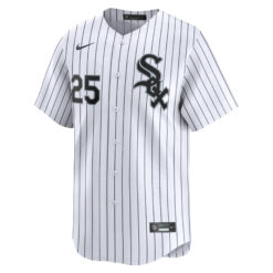 Alternative view of Andrew Vaughn Chicago White Sox White Pinstripe Home Jersey - All Stitched