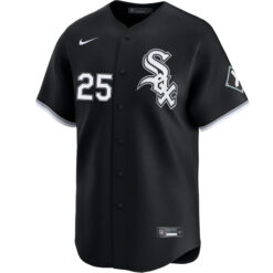 Alternative view of Andrew Vaughn Chicago White Sox Black Alternate Jersey - All Stitched