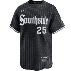 Alternative view of Andrew Vaughn Chicago White Sox Black City Connect Jersey - All Stitched