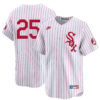 Andrew Vaughn Chicago White Sox Red Pinstripe Throwback Jersey - All Stitched