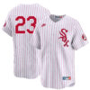 Andrew Benintendi Chicago White Sox Red Pinstripe Throwback Jersey - All Stitched