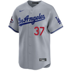 Alternative view of Teoscar Hernandez Los Angeles Dodgers Grey Road Limited Jersey - All Stitched