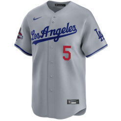 Alternative view of Freddie Freeman Los Angeles Dodgers Grey Road Limited Jersey - All Stitched