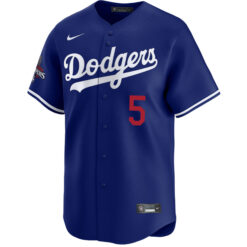 Alternative view of Freddie Freeman Los Angeles Dodgers Royal Blue Alternate Limited Jersey - All Stitched