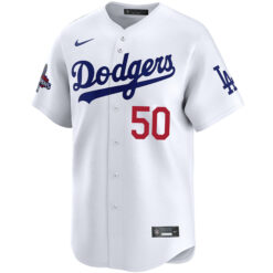Alternative view of Mookie Betts Los Angeles Dodgers White Home Limited Jersey - All Stitched