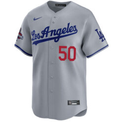 Alternative view of Mookie Betts Los Angeles Dodgers Grey Road Limited Jersey - All Stitched