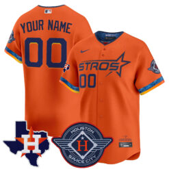 Custom Houston Astros Orange 2025 City Connect Theme Jersey - All Stitched