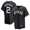 Alex Bregman Houston Astros Black Out Jersey - All Stitched