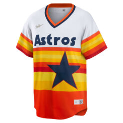 Alternative view of Alex Bregman Houston Astros White Orange Cooperstown Collection Jersey - All Stitched