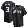 Jeremy Peña Houston Astros Black Out Jersey - All Stitched