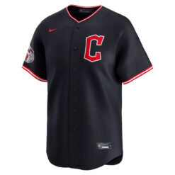 Alternative view of Triston McKenzie Cleveland Guardians Navy Alternate Limited Jersey - All Stitched