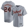 Miguel Cabrera Detroit Tigers Grey Road Limited Jersey - All Stitched