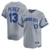 Salvador Perez Kansas City Royals Grey Road Limited Jersey - All Stitched