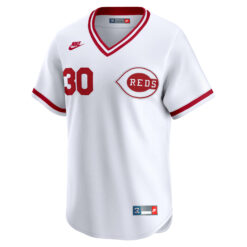 Alternative view of Ken Griffey Jr Cincinnati Reds White Throwback Jersey - All Stitched
