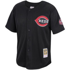 Alternative view of Ken Griffey Jr Cincinnati Reds Black Throwback Jersey - All Stitched